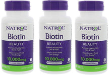 Cargar imagen en el visor de la galería, Biotina Natrol 10,000 MCG. 3 Frascos 300 Días de tratamiento